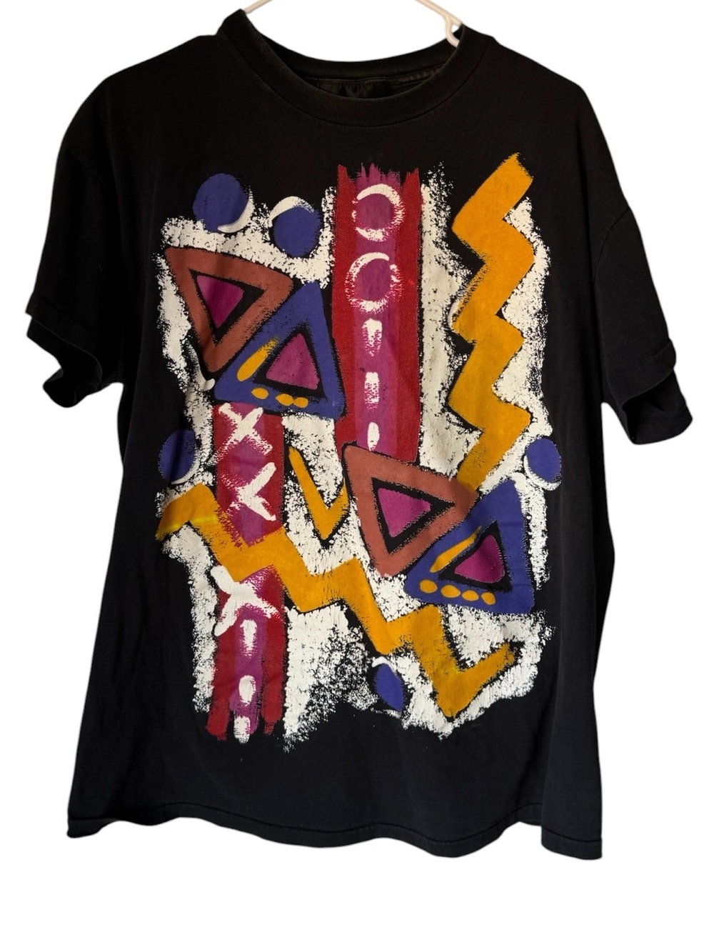 Vintage Marika Black OS XL 90s High End Abstract Graphic Tee Unisex Oversized